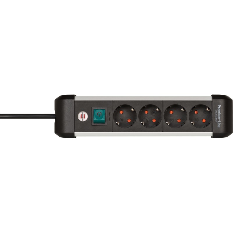 Brennenstuhl Premium-Alu-Line Steckdosenleiste 4-fach 1,8m silber/schwarz